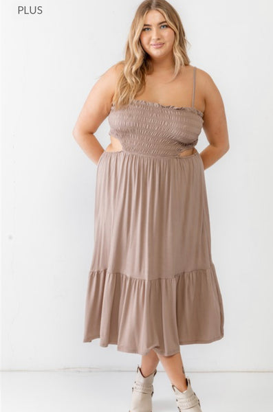 Plus Size Taupe Dress