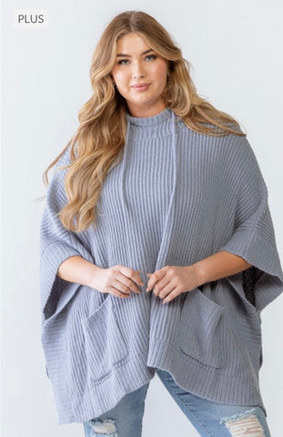 Plus Size Hooded Sweater Top