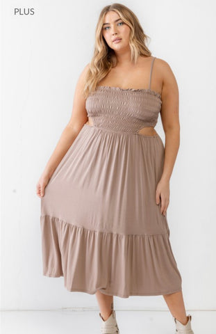 Plus Size Taupe Dress