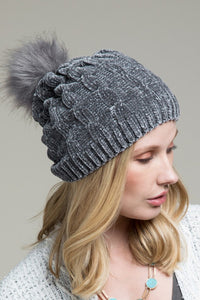 Luxury Chenille Beanie -Grey