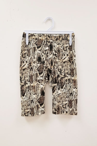 Luca Snakeskin Biker Shorts