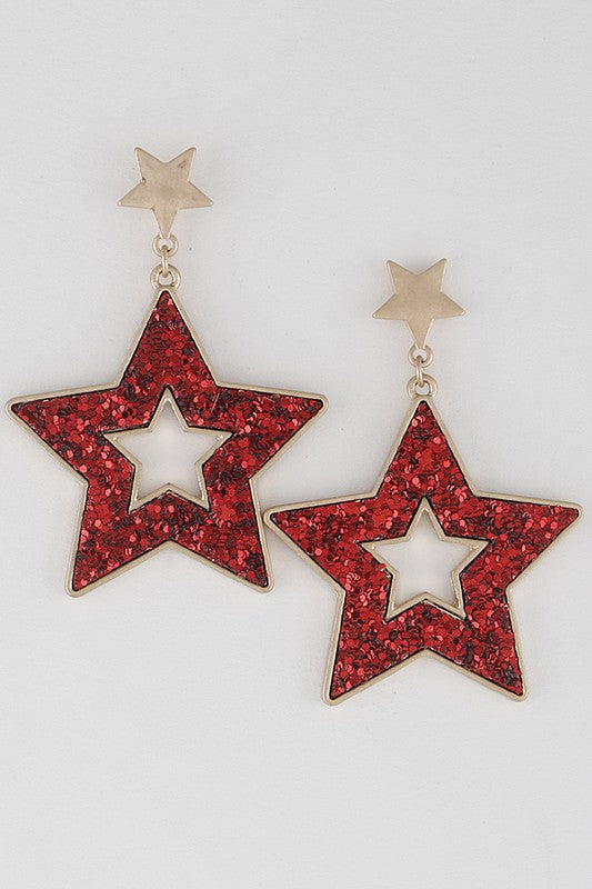 Starry Night Earrings- RED