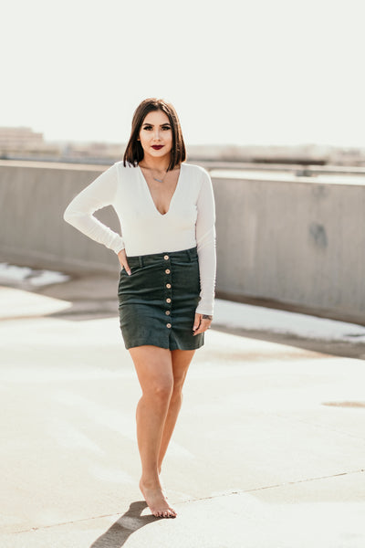 Emerald mini skirt