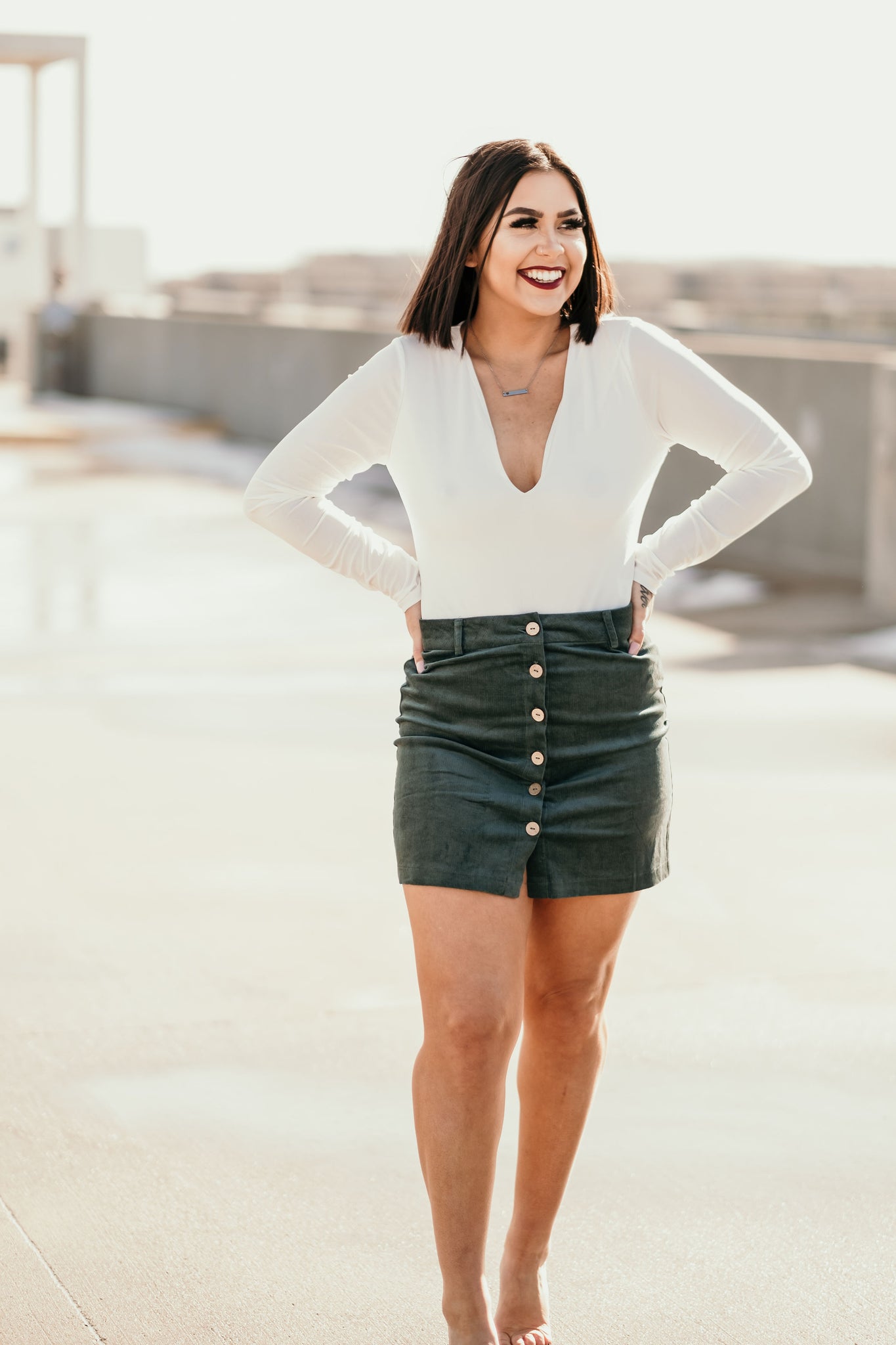 Emerald mini skirt