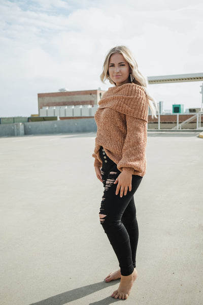 salmon sweater