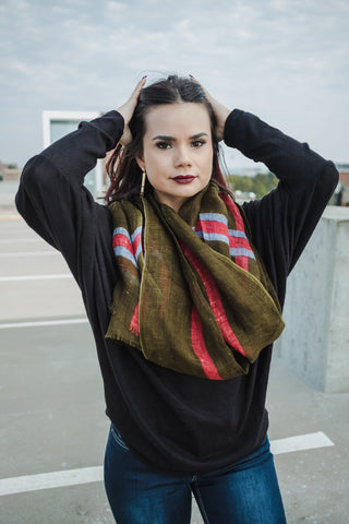 Take me away olive scarf