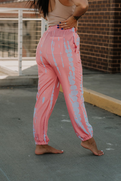 Mod square pink joggers