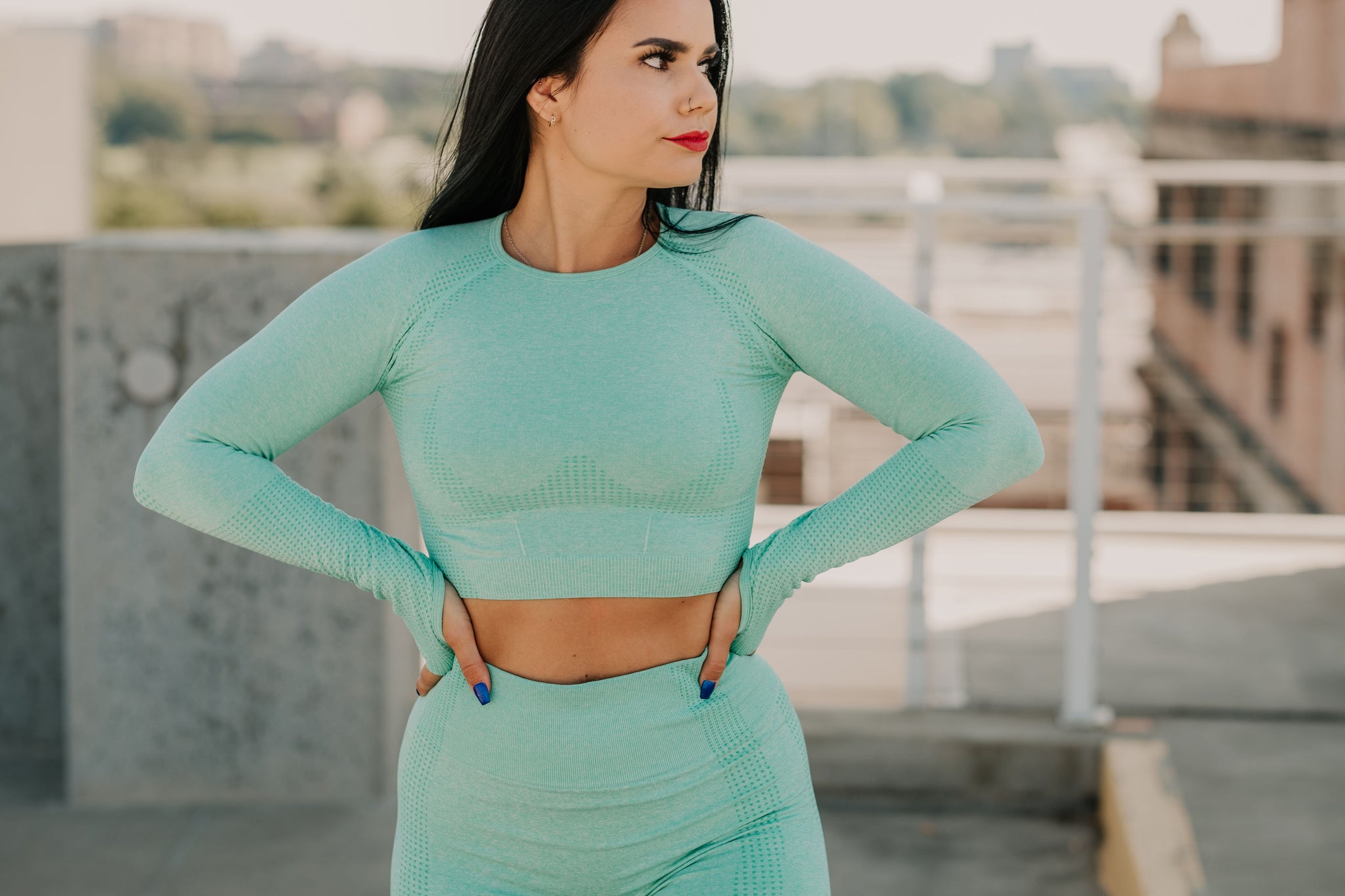 Astrid Activewear Long Sleeve -SEAFOAM