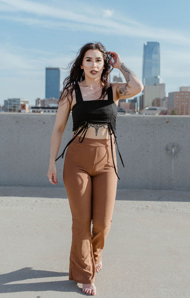 Tabitha High Rise Pants -Mocha