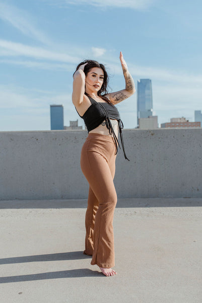 Tabitha High Rise Pants -Mocha