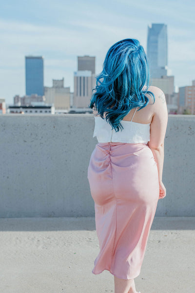 Fiona Satin Skirt -PINK