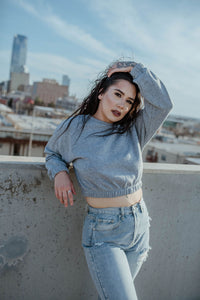 Heather Grey Cropped Sweatshirt