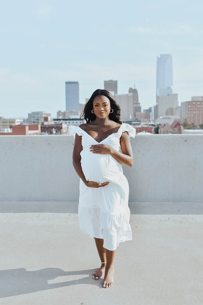 Full Hearts White Midi Dress