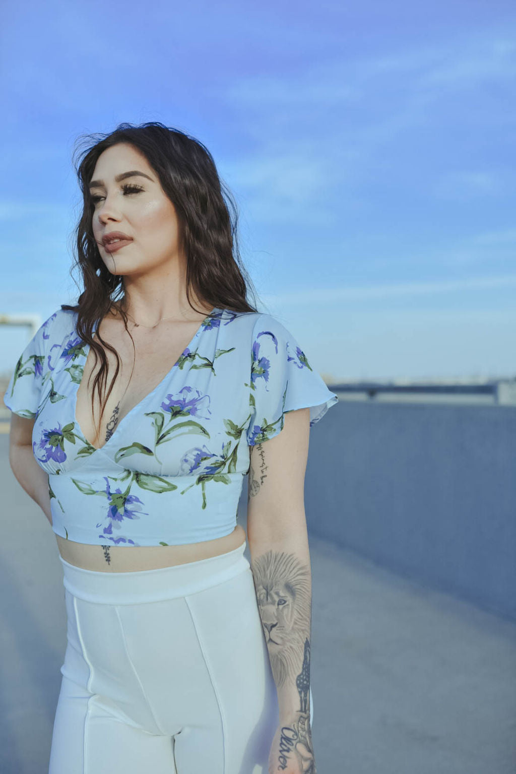 Sitting Poolside Floral TOP