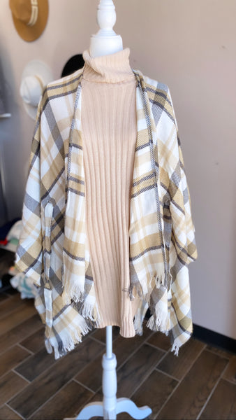 Emma Plaid Kimono CREAM