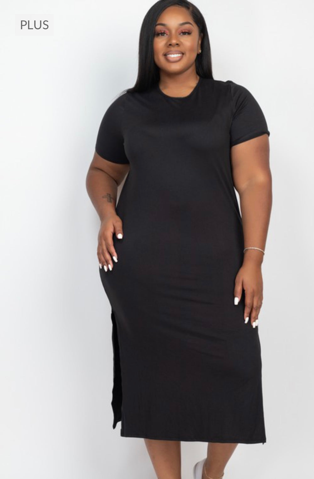 Tali Plus Size Tshirt Dress -Black Gingerella's Boutique Tali Plus Size Tshirt Dress -Black Gingerella's Boutique