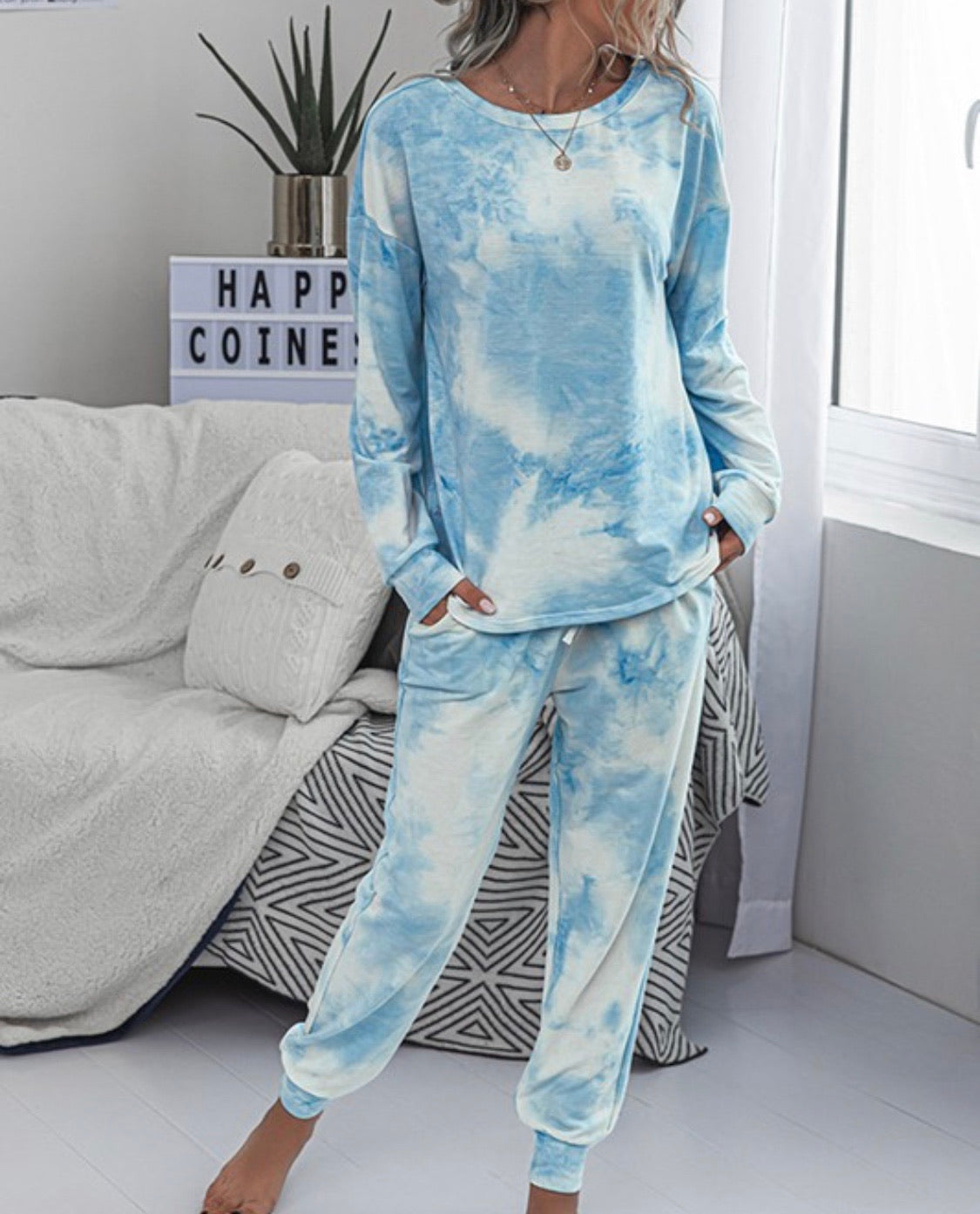 Aqua loungewear set- TOP