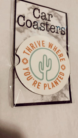 THRIVE CACTUS car coasters