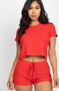 Victoria Lounge set Red -TOP