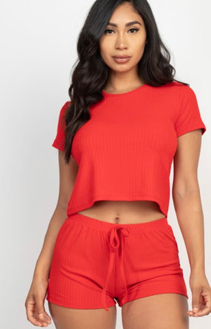 Victoria Lounge set Red -TOP