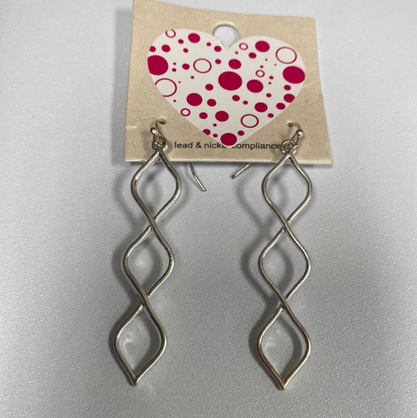 Silver geo earrings