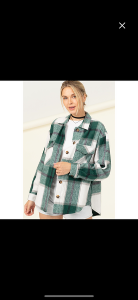 It's My Exes Green and White Flannel