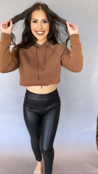 Chocolate Cropped Hoodie