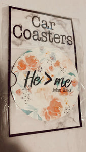 HE>ME car coasters