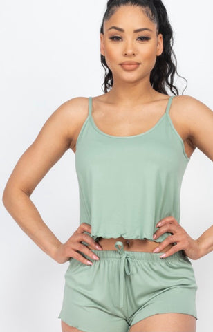 Never In Love Basic Tank -Sage