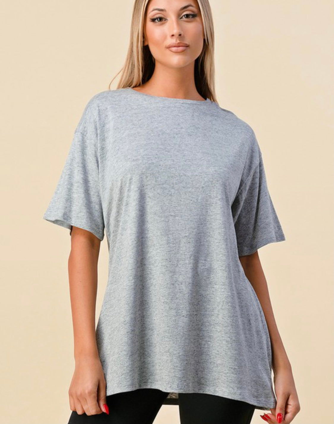 Heather Grey Oversized Tee