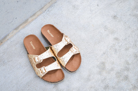 Gold goddess sandals