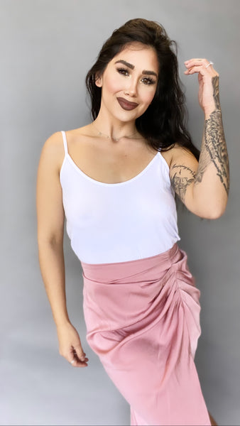 Fiona Satin Skirt -PINK