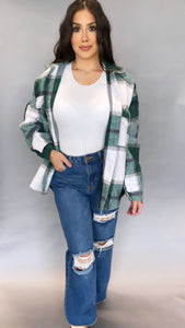 It's My Exes Green and White Flannel