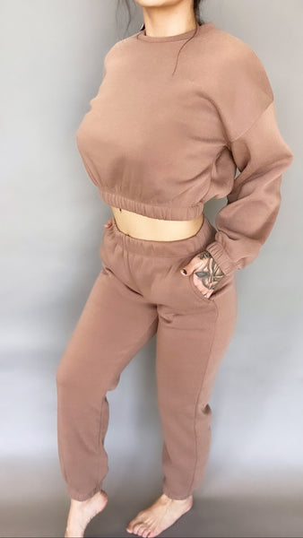 Mocha Cropped Sweatshirt